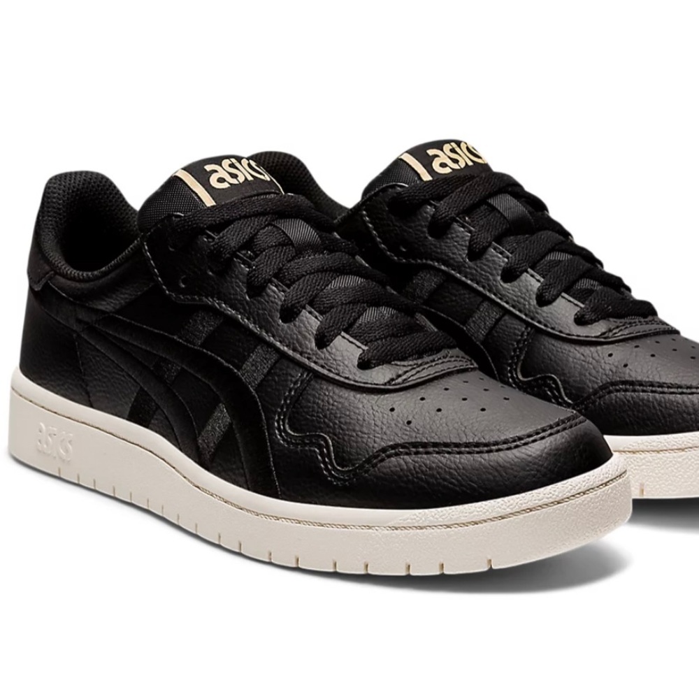 Asics Tiger Japan S Vegan Leather Trendy Sneakers Black/White, women size 6M